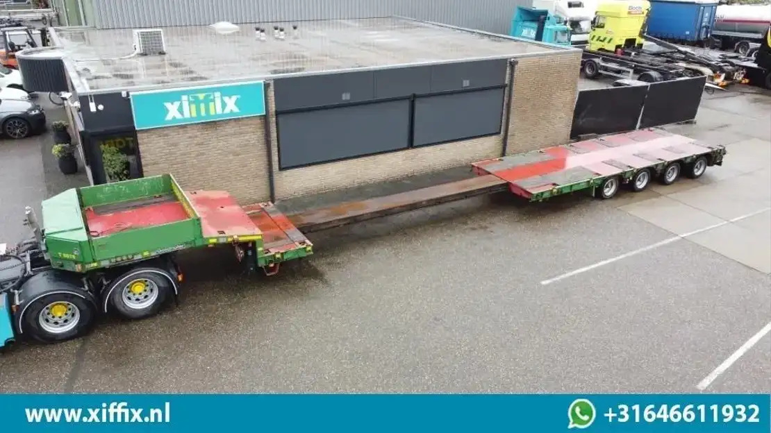 Goldhofer 4-ass. Uitschuifbare semi dieplader / 80 cm. Hoog / 3x gestuurd - Lavloader semitrailer: bilde 1 Goldhofer 4-ass. Uitschuifbare semi dieplader / 80 cm. Hoog / 3x gestuurd - Lavloader semitrailer: bilde 1