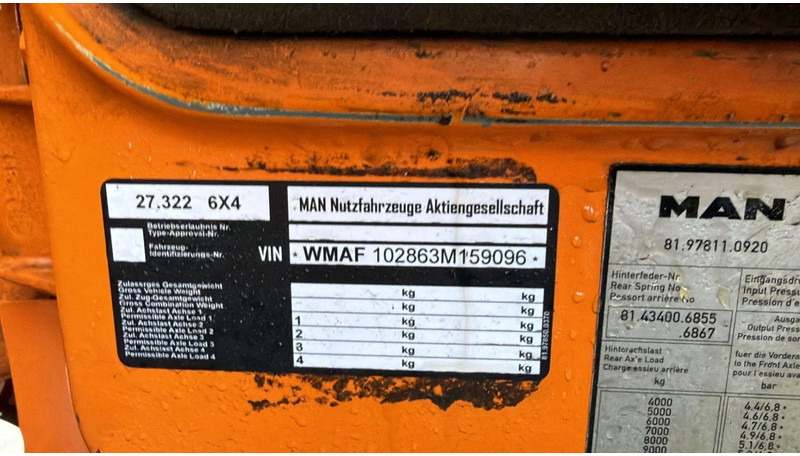 Leie MAN 27.322 (MANUAL PUMP / POMPE MANUELLE / LAMES / GRAND PONT / STEEL SUSP. / BIG AXLE) MAN 27.322 (MANUAL PUMP / POMPE MANUELLE / LAMES / GRAND PONT / STEEL SUSP. / BIG AXLE): bilde 19