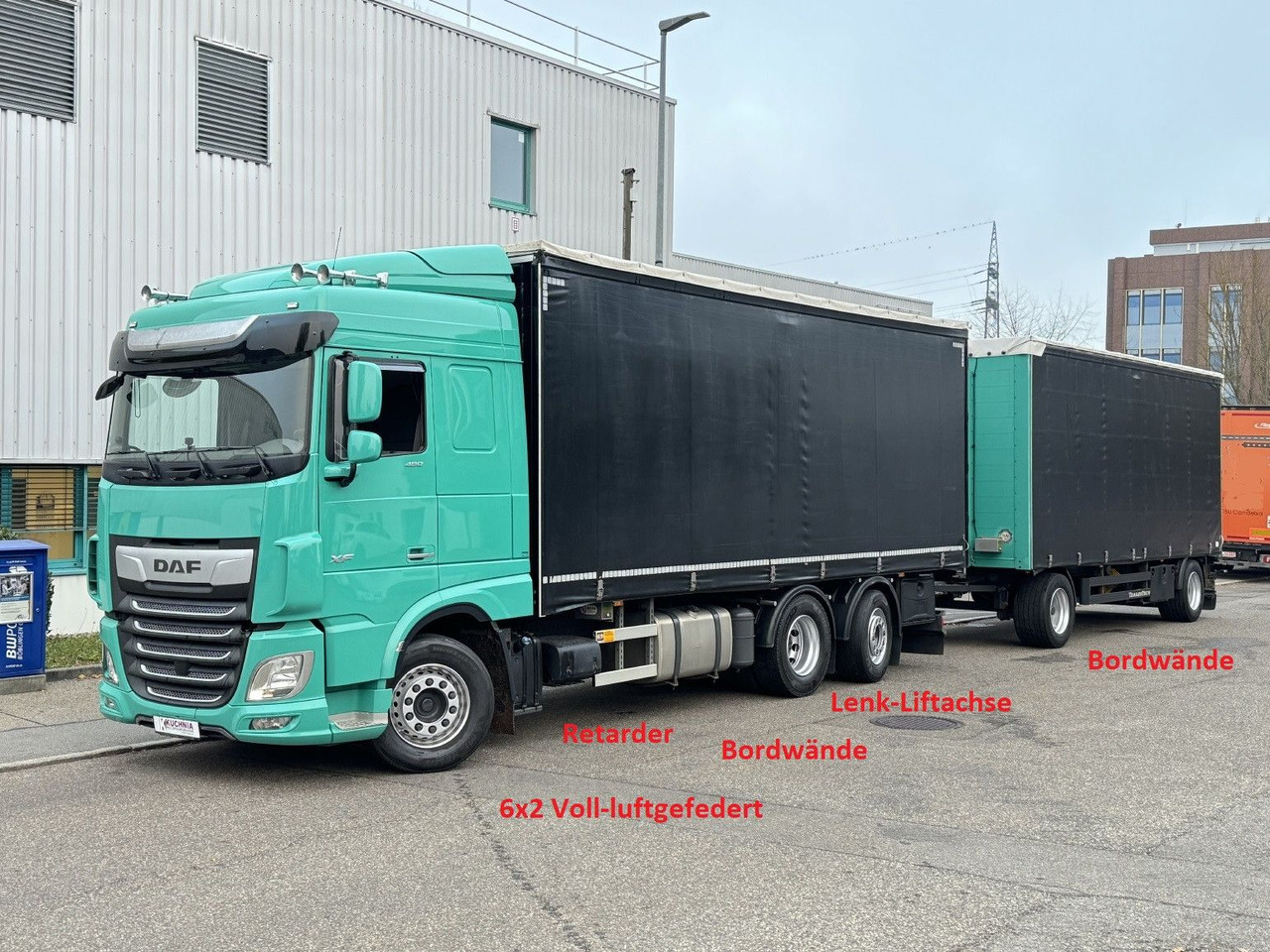 DAF XF480 6x2 Schiebeplane-Zug Bordwände Lenkachse - Kapellbil: bilde 1 DAF XF480 6x2 Schiebeplane-Zug Bordwände Lenkachse - Kapellbil: bilde 1