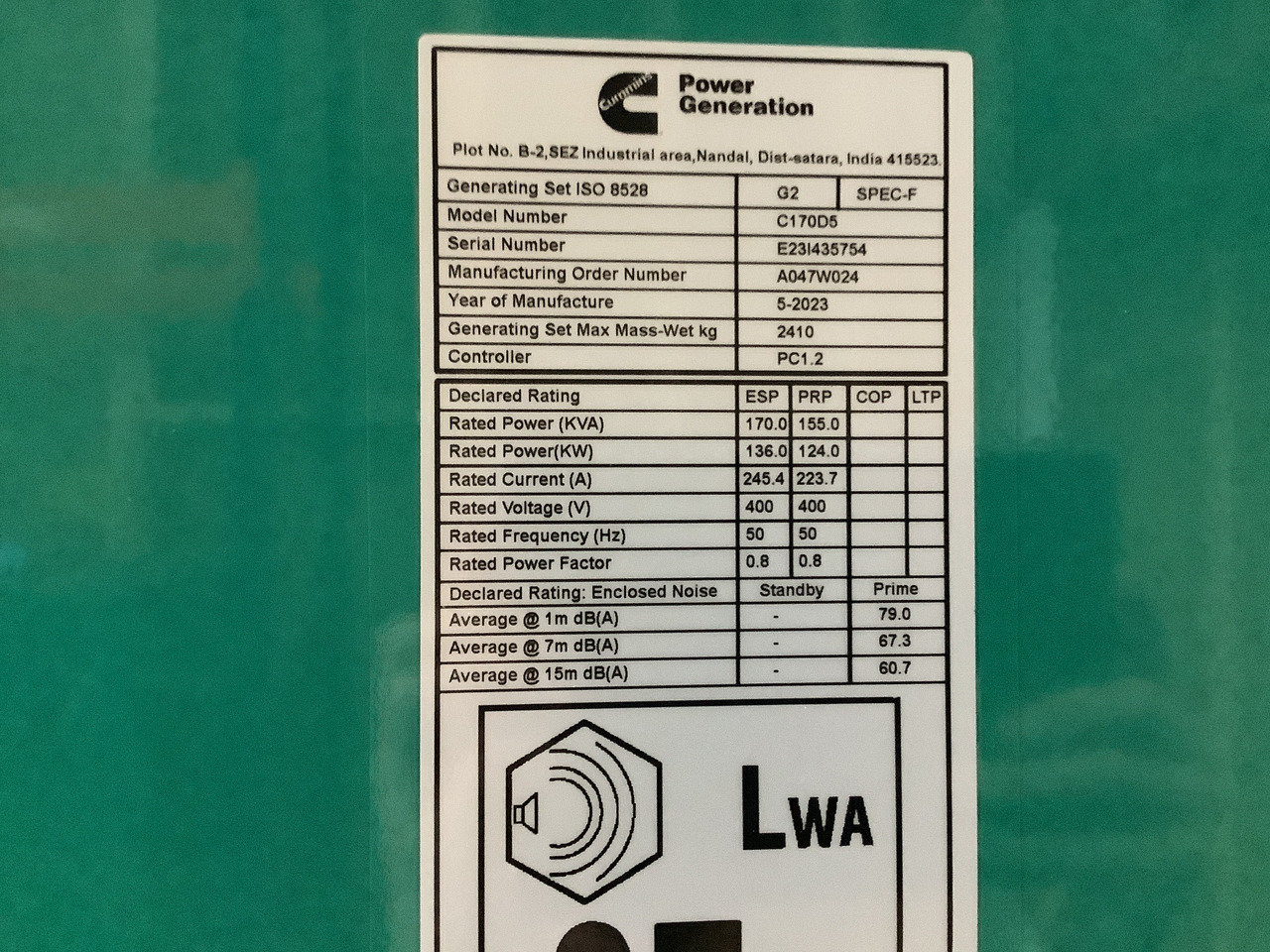 Cummins C170D. 170KVA Generator. Brand new. - Elektrisk generator: bilde 4 Cummins C170D. 170KVA Generator. Brand new. - Elektrisk generator: bilde 4