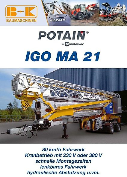 Potain IGO MA 21 - Selvreisende kran: bilde 1 Potain IGO MA 21 - Selvreisende kran: bilde 1