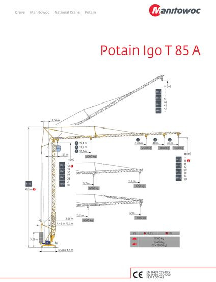 Potain IGO T 85 A - Selvreisende kran: bilde 1 Potain IGO T 85 A - Selvreisende kran: bilde 1