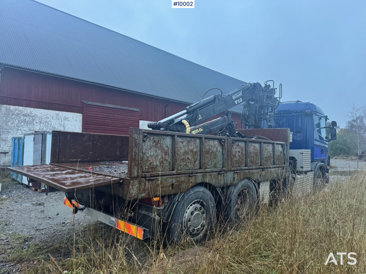 Scania R124 6x2 Flatbed truck with timber crane - Planbil, Kranbil: bilde 4 Scania R124 6x2 Flatbed truck with timber crane - Planbil, Kranbil: bilde 4