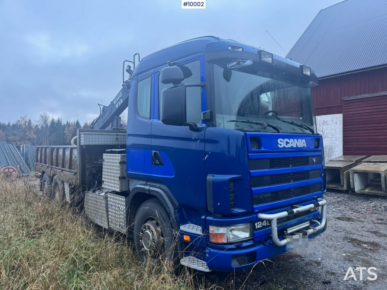 Scania R124 6x2 Flatbed truck with timber crane - Planbil, Kranbil: bilde 2 Scania R124 6x2 Flatbed truck with timber crane - Planbil, Kranbil: bilde 2