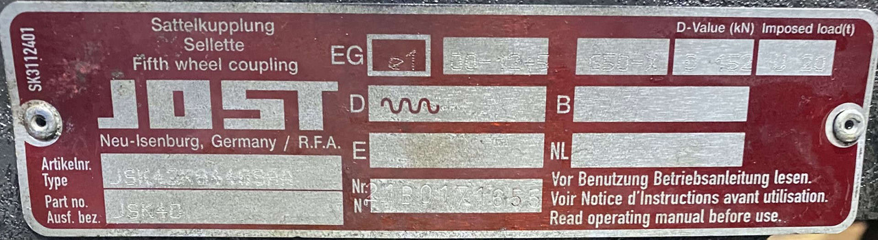 Ralla Jost Volvo E5 - Svingskive for Tilhenger: bilde 2 Ralla Jost Volvo E5 - Svingskive for Tilhenger: bilde 2