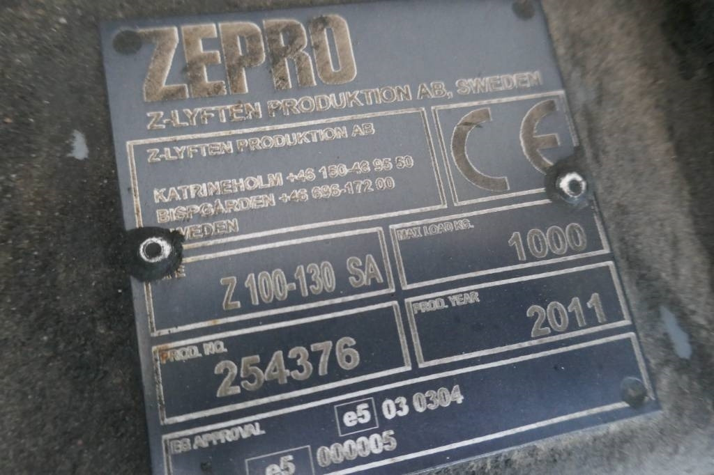 Bakgavellyft Zepro Z100-130SA - Ramme/ Chassis for Lastebil: bilde 4 Bakgavellyft Zepro Z100-130SA - Ramme/ Chassis for Lastebil: bilde 4