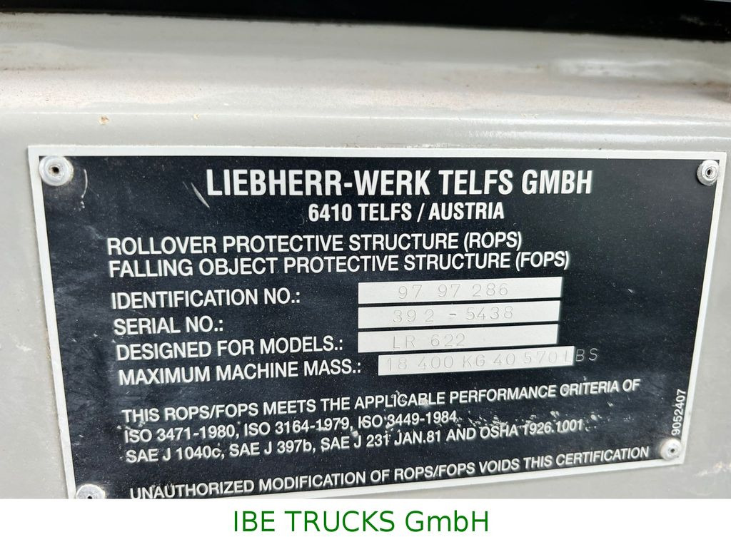 Leie Liebherr LR 622, 7060hours, swiss machine  Liebherr LR 622, 7060hours, swiss machine: bilde 7
