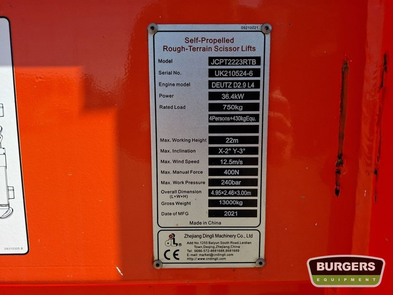 Dingli JCPT2223RTB 4x4 Diesel Schaarhoogwerker 22m - Sakselift: bilde 5 Dingli JCPT2223RTB 4x4 Diesel Schaarhoogwerker 22m - Sakselift: bilde 5