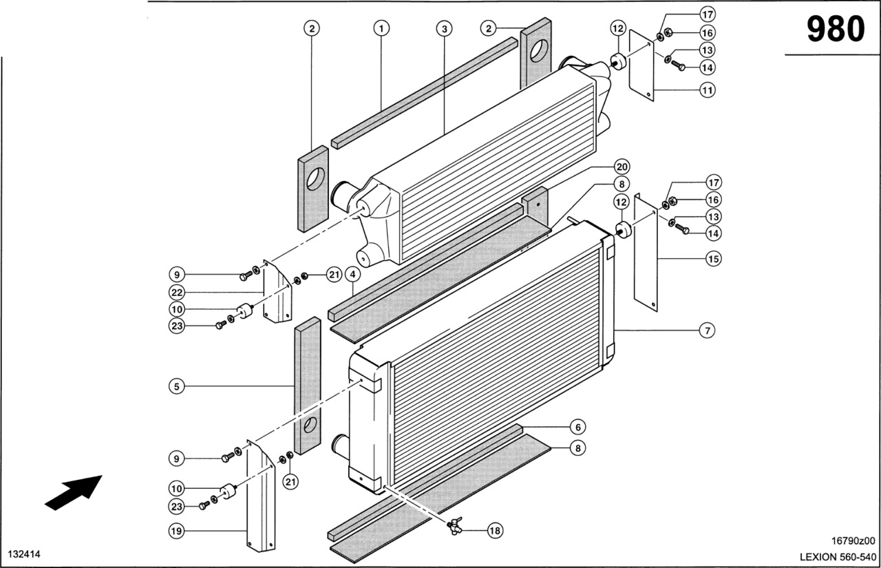 Claas Lexion 560 CHŁODNICA WODY 0007964412 (Silnik cat c9; układ chłodzenia) - Radiator for Landbruksteknikk: bilde 1 Claas Lexion 560 CHŁODNICA WODY 0007964412 (Silnik cat c9; układ chłodzenia) - Radiator for Landbruksteknikk: bilde 1