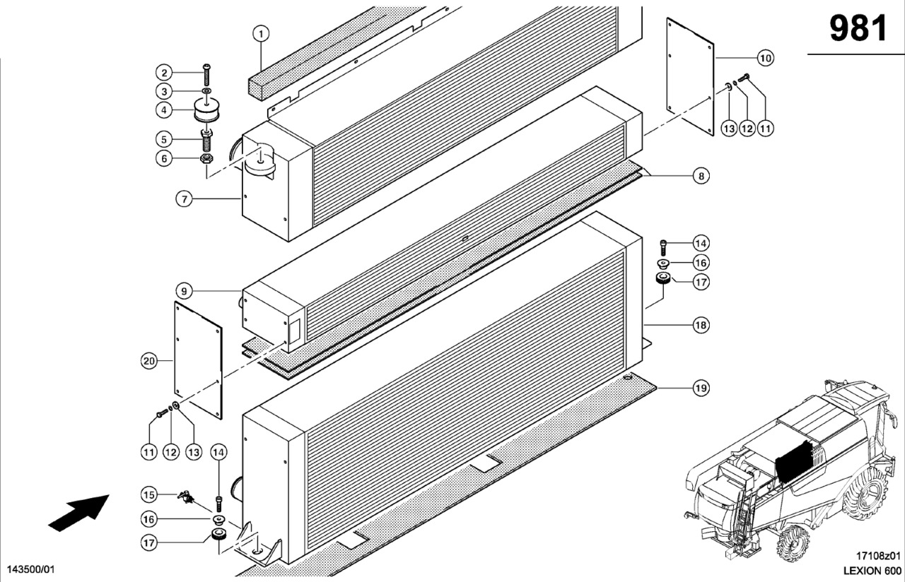 Claas Lexion 600 CHŁODNICA WODY 0007435992 (Układ chłodzenia) - Radiator for Skurtresker: bilde 1 Claas Lexion 600 CHŁODNICA WODY 0007435992 (Układ chłodzenia) - Radiator for Skurtresker: bilde 1