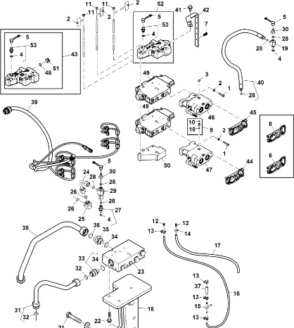 John Deere 9470RX - Wiązka przewodów podwozia RE586858 (Zawór sterujący) - Kabel/ Ledninger for Traktor: bilde 1 John Deere 9470RX - Wiązka przewodów podwozia RE586858 (Zawór sterujący) - Kabel/ Ledninger for Traktor: bilde 1
