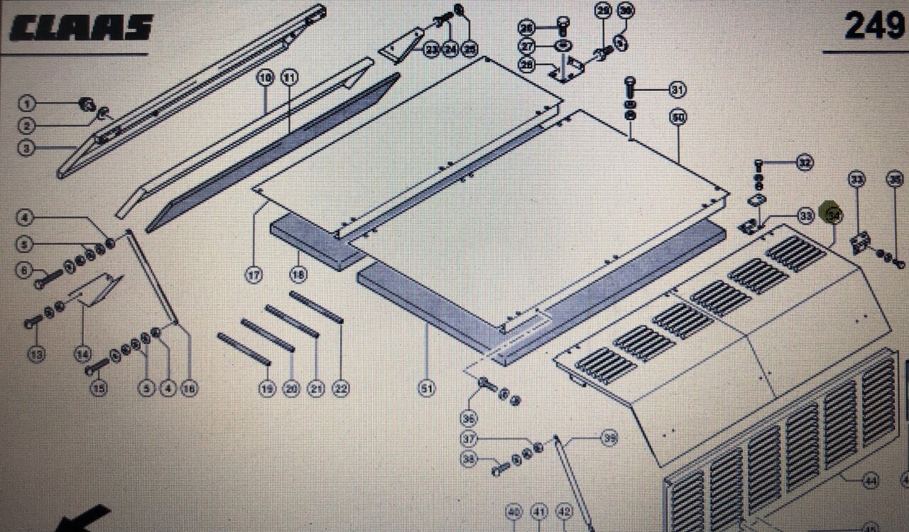 Pokrywa silnika górna Claas Mega 370-340 Nr 34 na rys katalogowym Nr katalogowy 000 542 005 0 - Panser for Landbruksteknikk: bilde 1 Pokrywa silnika górna Claas Mega 370-340 Nr 34 na rys katalogowym Nr katalogowy 000 542 005 0 - Panser for Landbruksteknikk: bilde 1