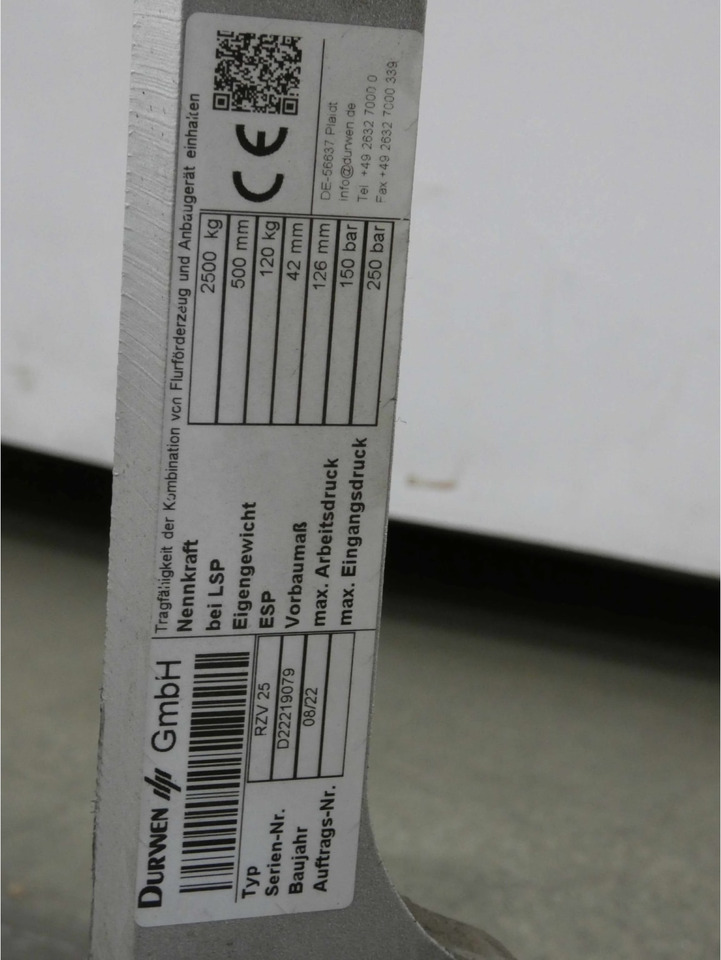 Durwen Fork positioner FEM 2 RZV25 - Utstyr for Materialhåndteringsutstyr: bilde 2 Durwen Fork positioner FEM 2 RZV25 - Utstyr for Materialhåndteringsutstyr: bilde 2