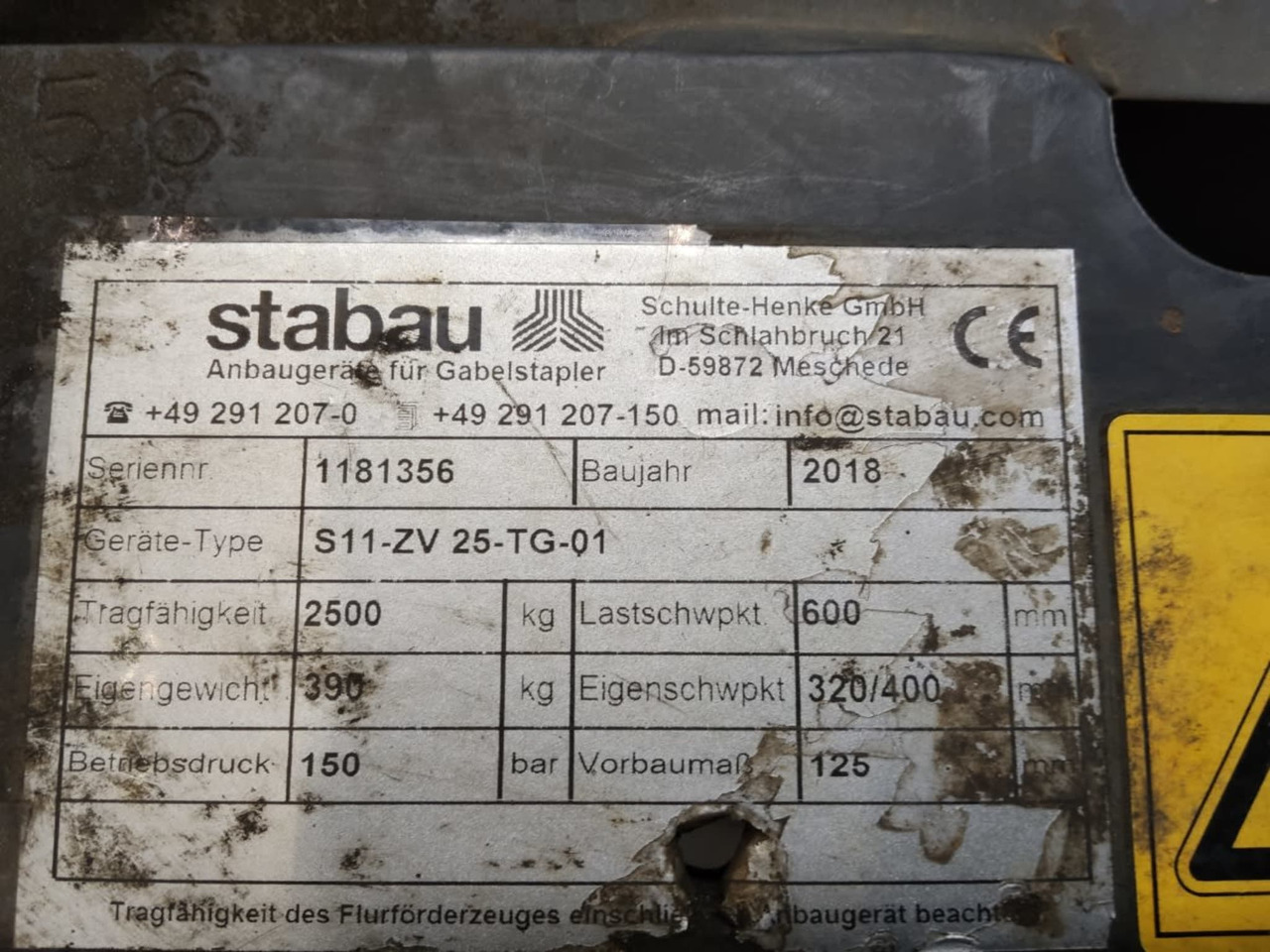 Stabau S11-ZV 25-TG-01 - Utstyr for Materialhåndteringsutstyr: bilde 4 Stabau S11-ZV 25-TG-01 - Utstyr for Materialhåndteringsutstyr: bilde 4