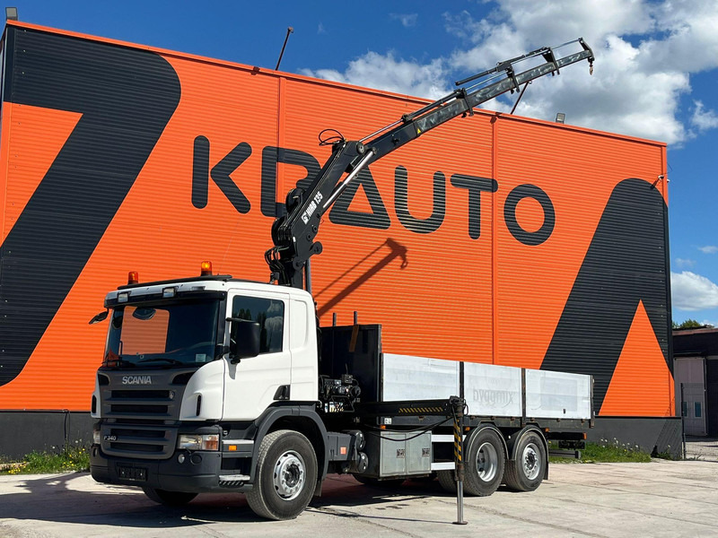 Scania P 340 6x2 HIAB 135-4 / PLATFORM L=6171 mm - Planbil, Kranbil: bilde 1 Scania P 340 6x2 HIAB 135-4 / PLATFORM L=6171 mm - Planbil, Kranbil: bilde 1