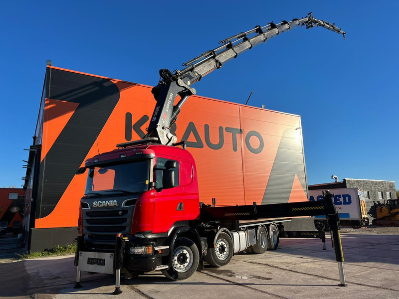 Scania R 520 8x4 COMBI / HIAB 1058E-8 + JIB / PLATFORM L=6269 mm - Planbil, Kranbil: bilde 1 Scania R 520 8x4 COMBI / HIAB 1058E-8 + JIB / PLATFORM L=6269 mm - Planbil, Kranbil: bilde 1