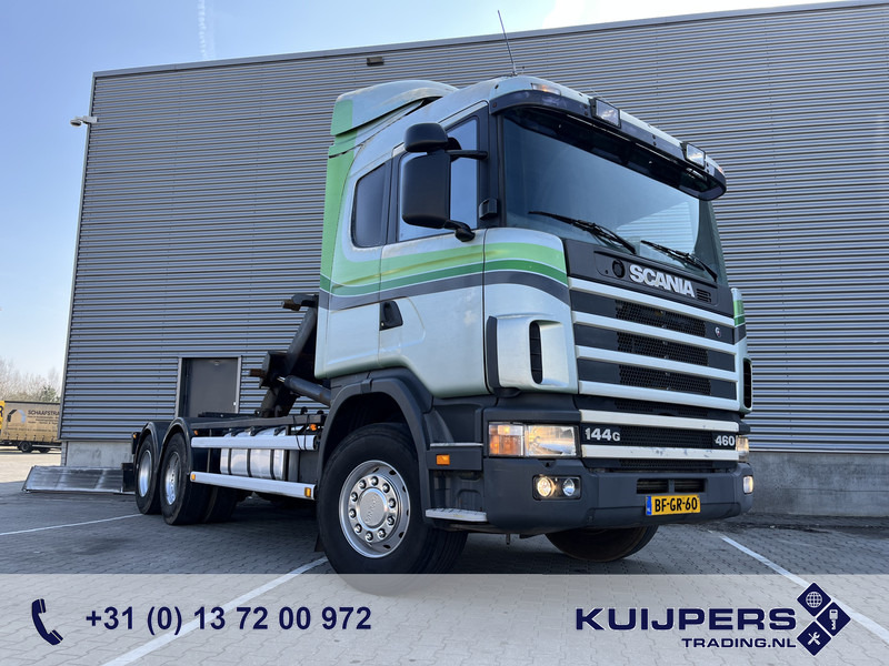 Scania R 144G V8 460 6x2 Boogie / 874 dkm / Blad - Blad / Hook Lift / NL Truck - Krokbil: bilde 1 Scania R 144G V8 460 6x2 Boogie / 874 dkm / Blad - Blad / Hook Lift / NL Truck - Krokbil: bilde 1