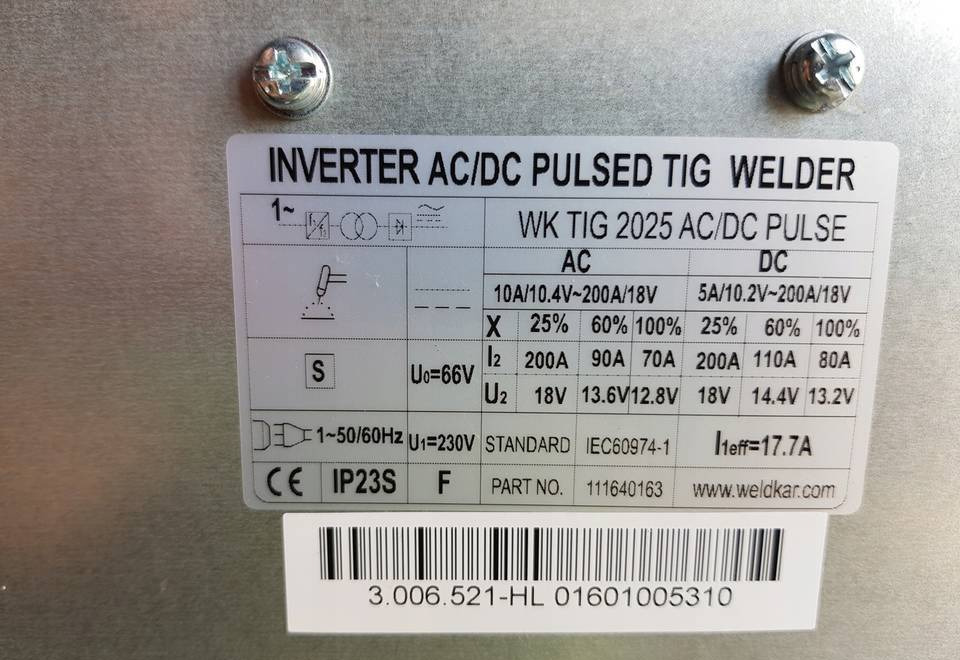 Spawarka Tig CEBORA WK 2025 AC/DC Puls, 200 A - Sveiseutstyr: bilde 2 Spawarka Tig CEBORA WK 2025 AC/DC Puls, 200 A - Sveiseutstyr: bilde 2