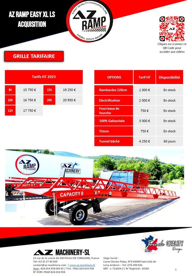 Ny Lasterampe AZ RAMP-EASY XL-8 LS. Long slope Mobil Loading Ramp 8 t Capacity: bilde 5