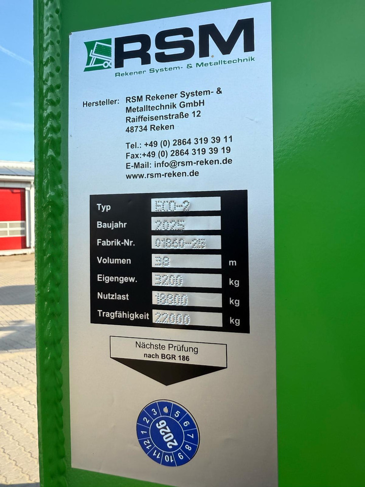 Ny Container-transport/ Vekselflak tilhenger RSM Abrollcontainer 38m³ mit hydr. Heckklappe: bilde 15
