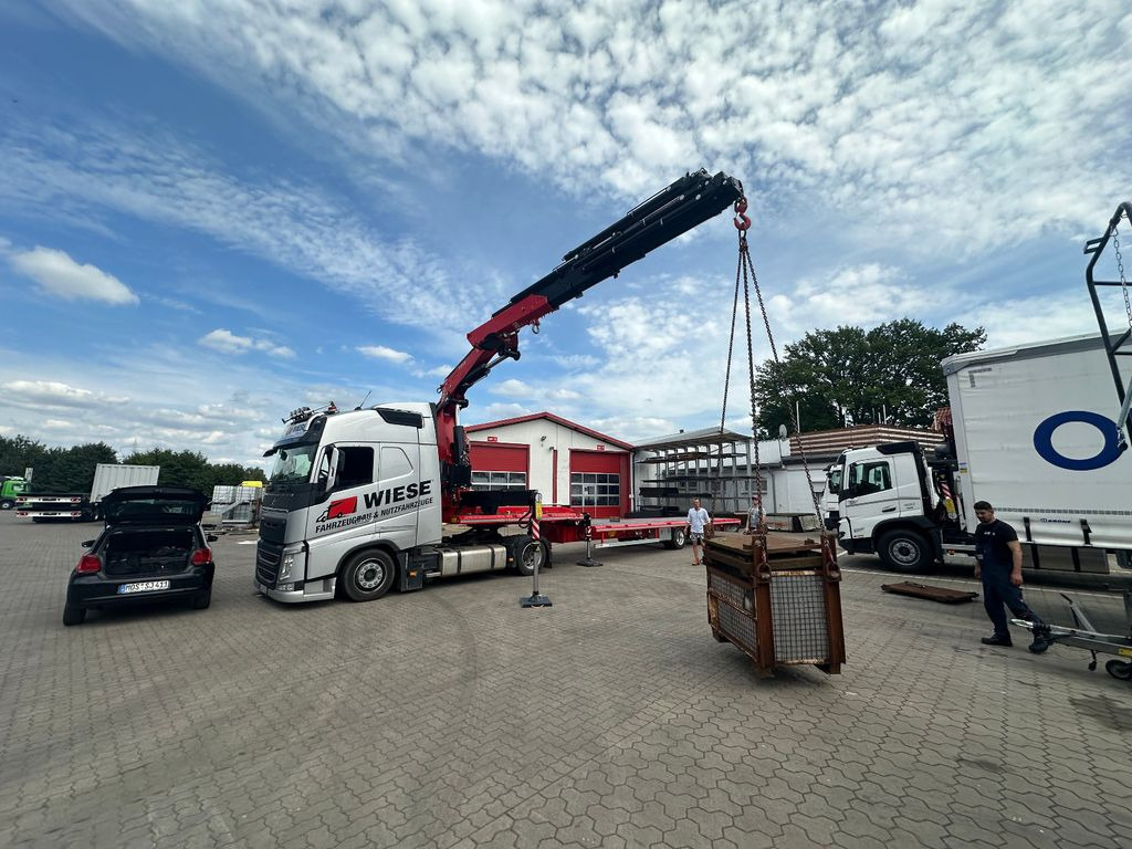 Wiese Stufensattel Tieflader mit Kran Fassi F545 - Lavloader semitrailer: bilde 5 Wiese Stufensattel Tieflader mit Kran Fassi F545 - Lavloader semitrailer: bilde 5