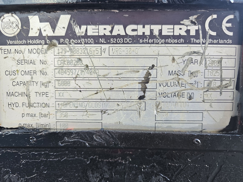 Klype Verachtert vrg30 sorteergrijper sorting grapple verachtert waste grab: bilde 6