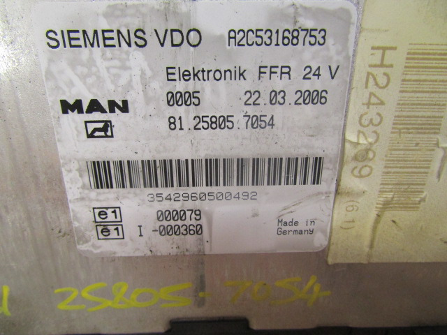 MAN TGL ELECTRONIC FFR UNIT P/NO 81.25805.7054 - Elektrisk system for Lastebil: bilde 2 MAN TGL ELECTRONIC FFR UNIT P/NO 81.25805.7054 - Elektrisk system for Lastebil: bilde 2