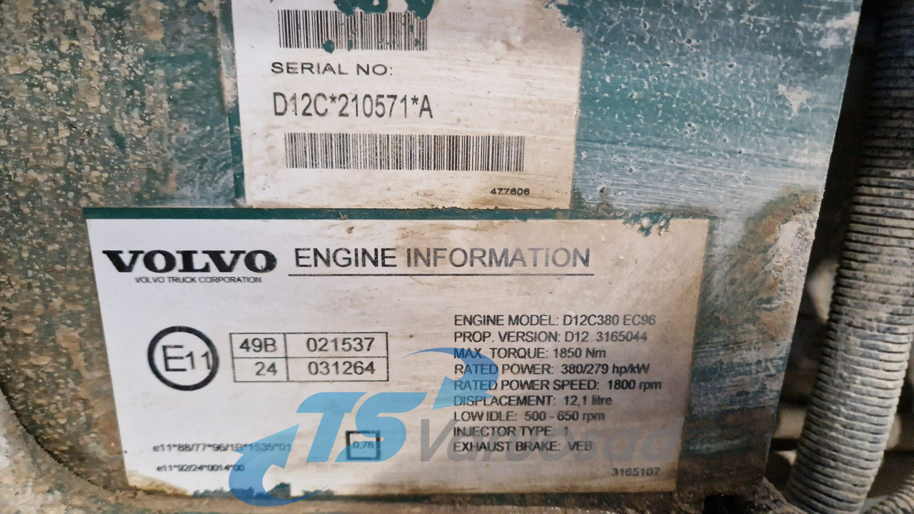 Volvo Volvo mootor D12C380 D12C380 - Motor for Lastebil: bilde 2 Volvo Volvo mootor D12C380 D12C380 - Motor for Lastebil: bilde 2