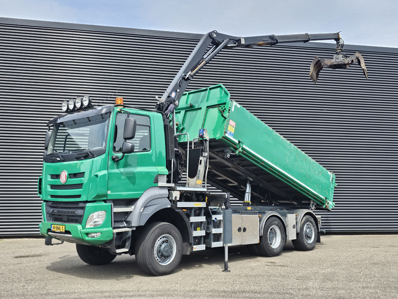 Tatra T158/II 6X6 / HMF Z CRANE + 2 SIDE TIPPER - Tippbil, Kranbil: bilde 1 Tatra T158/II 6X6 / HMF Z CRANE + 2 SIDE TIPPER - Tippbil, Kranbil: bilde 1