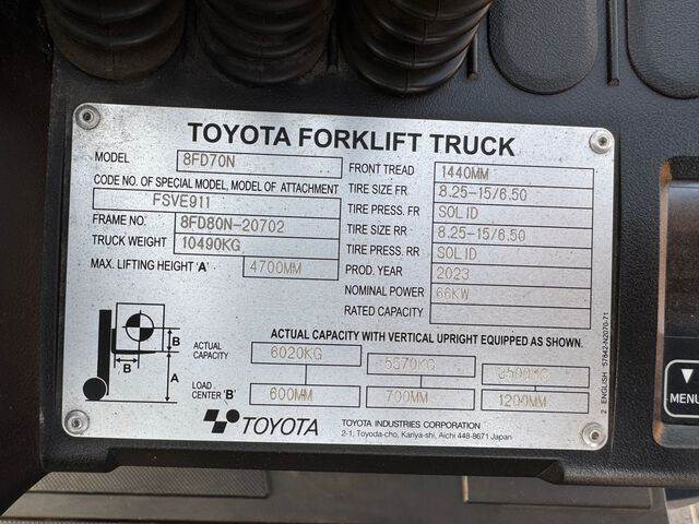 Toyota 8FD70N - Dieseltruck: bilde 5 Toyota 8FD70N - Dieseltruck: bilde 5