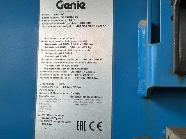 Genie S85 XC - Teleskoplift: bilde 5 Genie S85 XC - Teleskoplift: bilde 5