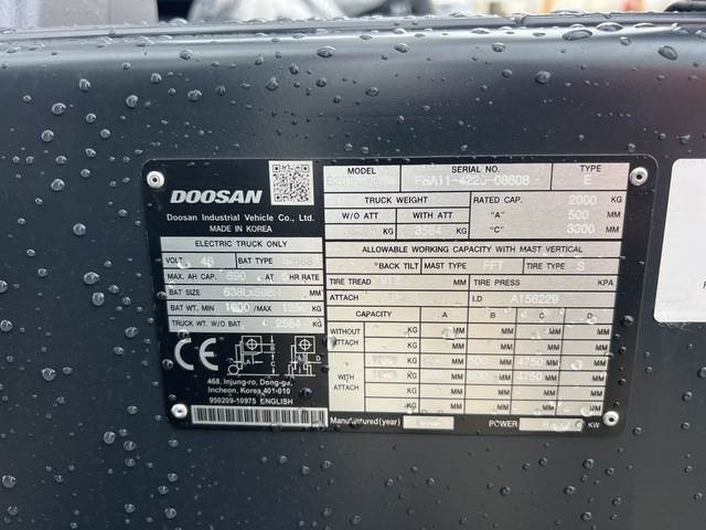 Doosan B20T-7 PLUS - El-truck: bilde 5 Doosan B20T-7 PLUS - El-truck: bilde 5
