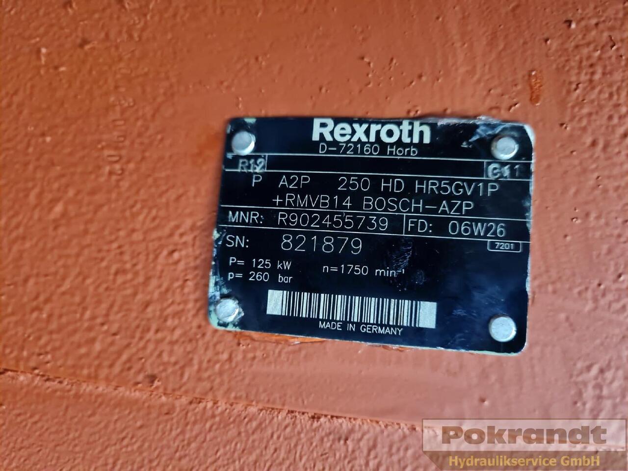 A2P250HD HR5GV1P + RMVB14 - Hydraulisk pumpe: bilde 5 A2P250HD HR5GV1P + RMVB14 - Hydraulisk pumpe: bilde 5