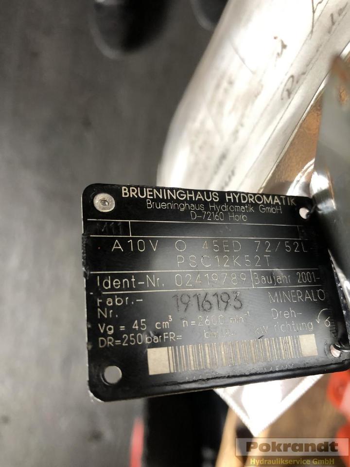 Rexroth A10VO60DFR1-52L-PWC12K04 + A10VO45ED72-52-PSC12K52T + A10VSO18DR-31L-PSCN00 - Hydraulisk pumpe: bilde 4 Rexroth A10VO60DFR1-52L-PWC12K04 + A10VO45ED72-52-PSC12K52T + A10VSO18DR-31L-PSCN00 - Hydraulisk pumpe: bilde 4