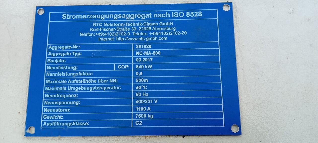 MAN MAN Generator Set Stamford 640 KW 800 KVA Diesel, 2017 Model, 931 HP, 8000 kg, Low Hours, For Sale in Poland - Elektrisk generator: bilde 4 MAN MAN Generator Set Stamford 640 KW 800 KVA Diesel, 2017 Model, 931 HP, 8000 kg, Low Hours, For Sale in Poland - Elektrisk generator: bilde 4