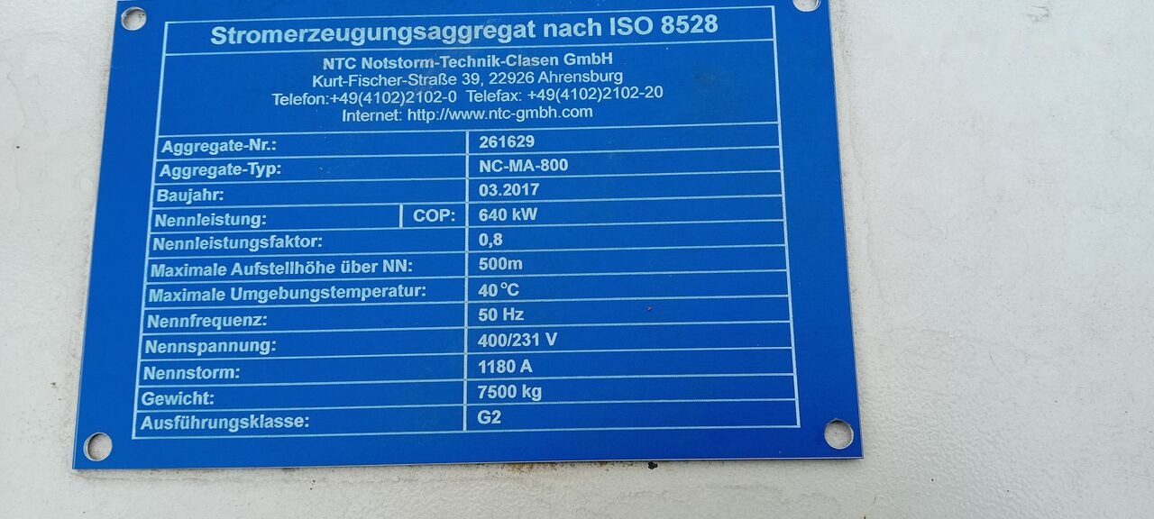 MAN MAN Generator Set Stamford 640 KW 800 KVA Diesel, 2017 Model, 931 HP, 8000 kg, Low Hours, For Sale in Poland - Elektrisk generator: bilde 3 MAN MAN Generator Set Stamford 640 KW 800 KVA Diesel, 2017 Model, 931 HP, 8000 kg, Low Hours, For Sale in Poland - Elektrisk generator: bilde 3