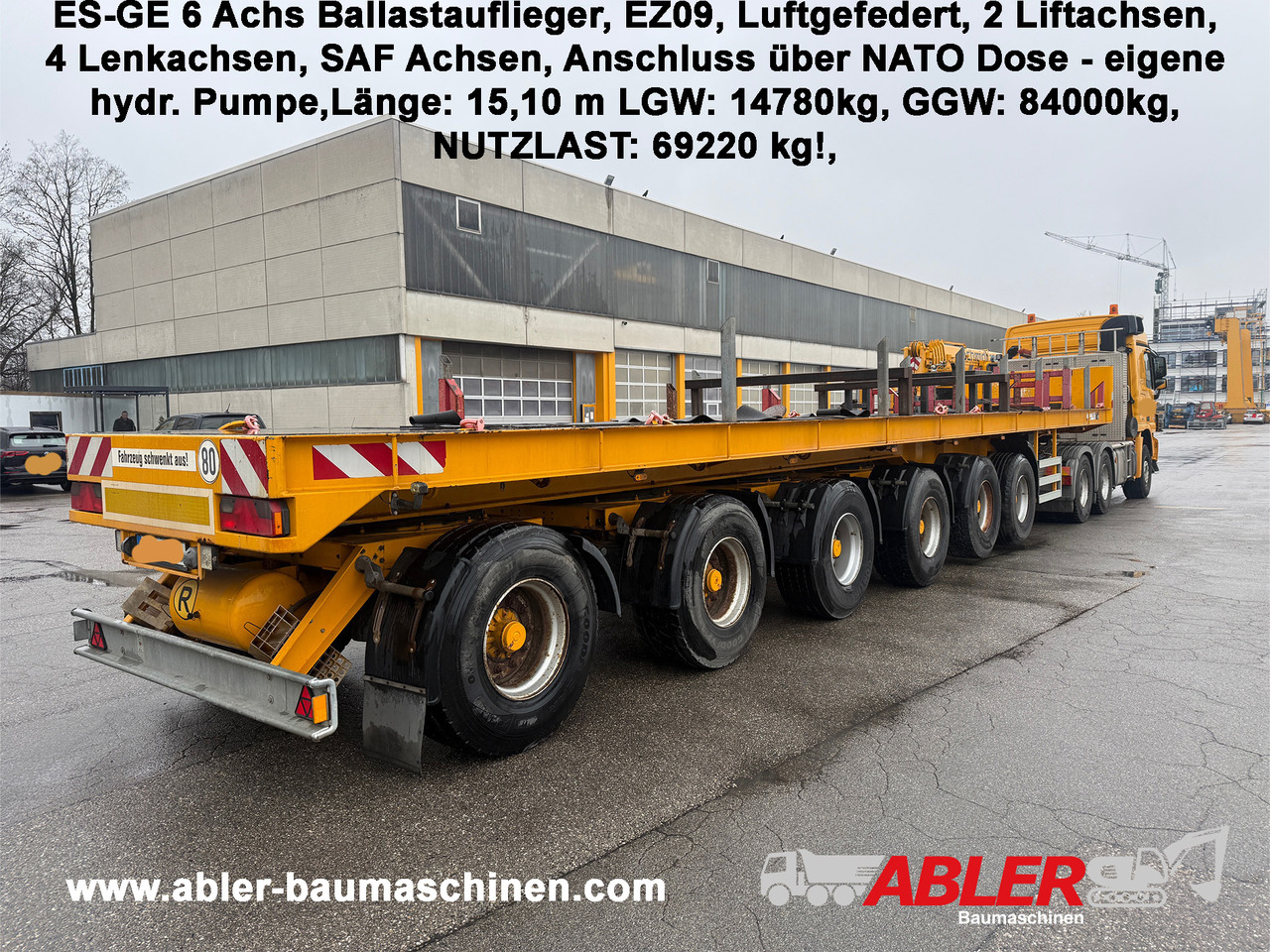 ES-GE 6 Achs Ballastauflieger 4x gelenkt 2x Lift - Åpen semitrailer: bilde 1 ES-GE 6 Achs Ballastauflieger 4x gelenkt 2x Lift - Åpen semitrailer: bilde 1