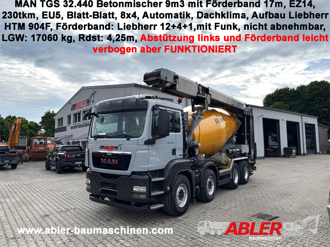 MAN TGS 32.440 Betonmischer 9m3 mit Förderband Liebherr - Betongbil: bilde 1 MAN TGS 32.440 Betonmischer 9m3 mit Förderband Liebherr - Betongbil: bilde 1