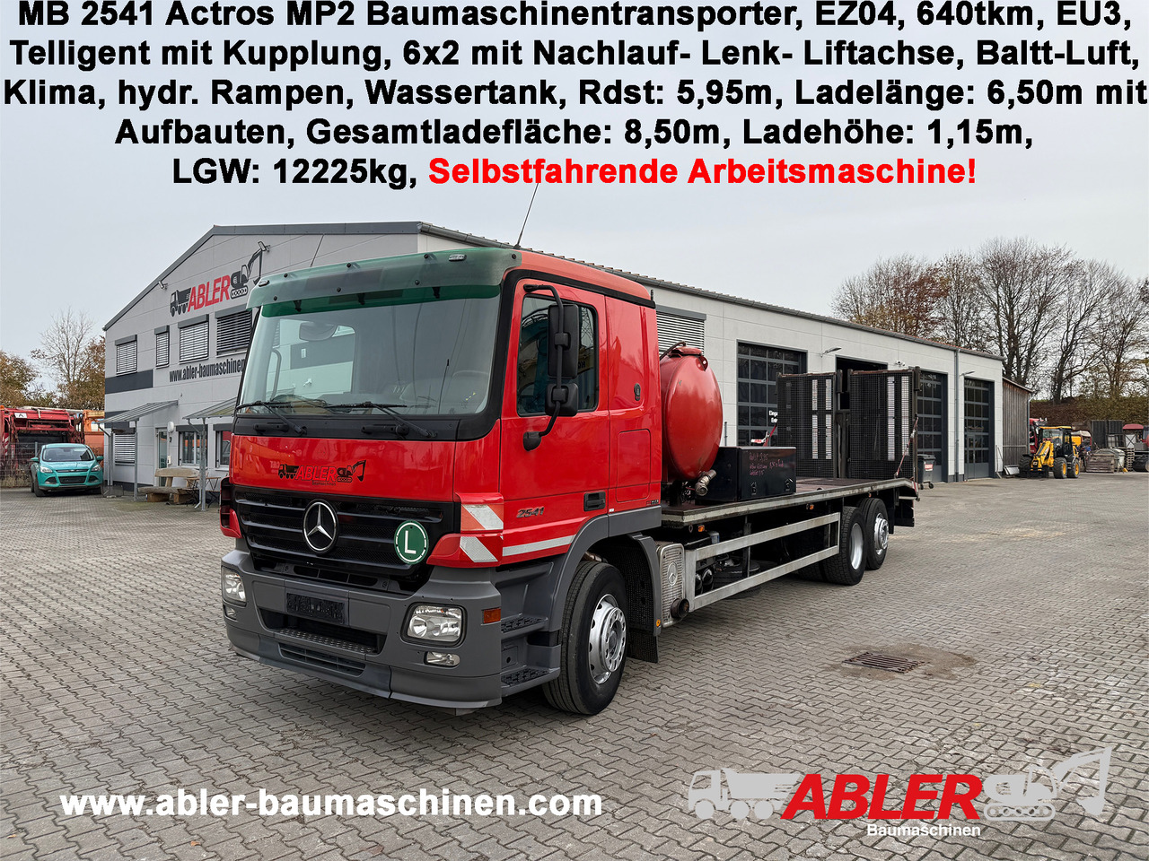 Mercedes-Benz 2541 Actros Baumaschinentransporter Klima Retarder - Transporter lastebil: bilde 1 Mercedes-Benz 2541 Actros Baumaschinentransporter Klima Retarder - Transporter lastebil: bilde 1