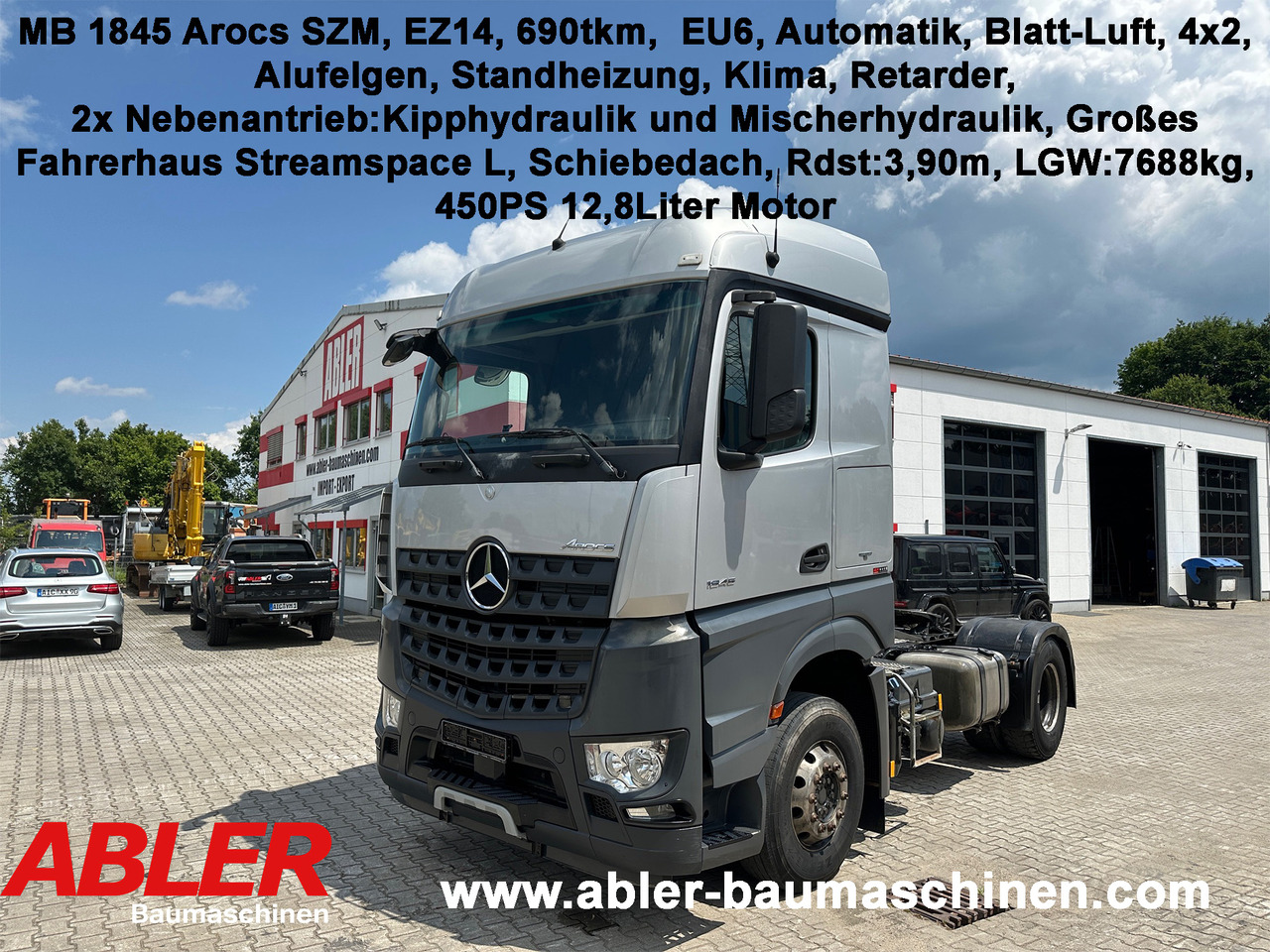 Mercedes-Benz 1845 Arocs SZM Kipphydraulik Mischerantrieb - Trekkvogn: bilde 1 Mercedes-Benz 1845 Arocs SZM Kipphydraulik Mischerantrieb - Trekkvogn: bilde 1