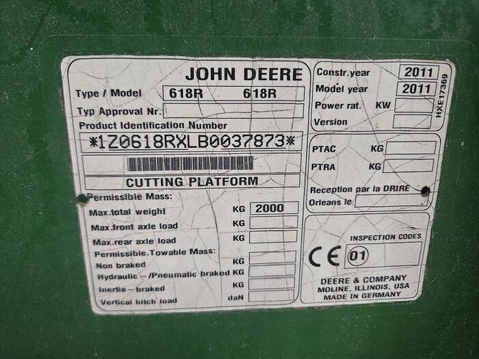 John Deere 618R - Skjærebord: bilde 5 John Deere 618R - Skjærebord: bilde 5
