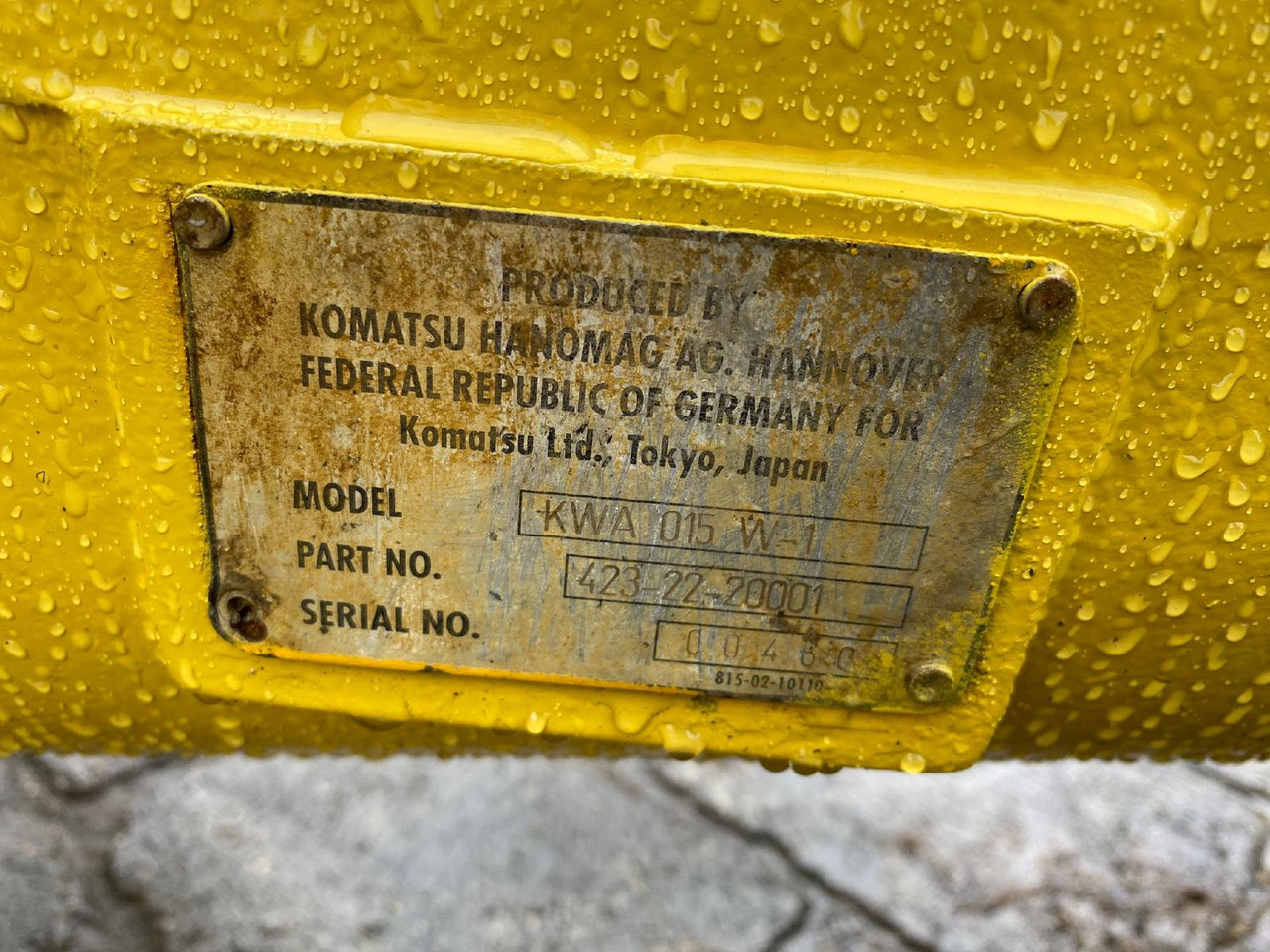 Komatsu KWA 015 aus WA 380 - Aksel og deler for Bygg og anlegg: bilde 4 Komatsu KWA 015 aus WA 380 - Aksel og deler for Bygg og anlegg: bilde 4