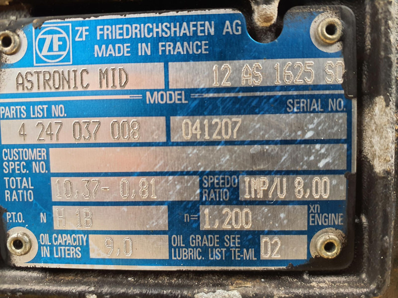 ZF Terex challenger 3160 Gearbox ZF astronic MID 12 AS 1625 SO - Girkasse for Kran: bilde 5 ZF Terex challenger 3160 Gearbox ZF astronic MID 12 AS 1625 SO - Girkasse for Kran: bilde 5