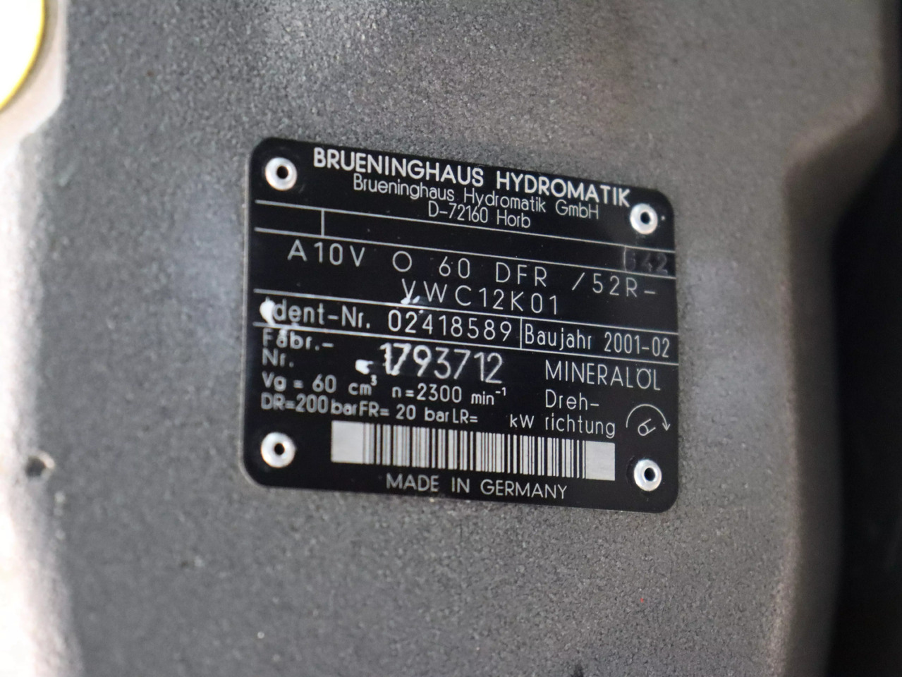 REXROTH A10VO60DFR/52R-VWC12K01 - Hydraulisk pumpe for Materialhåndteringsutstyr: bilde 4 REXROTH A10VO60DFR/52R-VWC12K01 - Hydraulisk pumpe for Materialhåndteringsutstyr: bilde 4