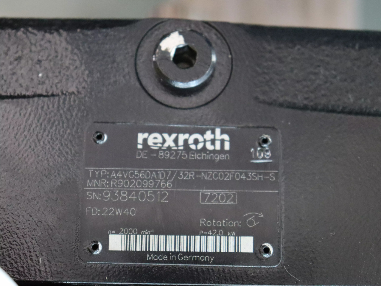 REXROTH A4VG56DA1D7/32R-NZC02F043SH-S - Hydraulisk pumpe for Bygg og anlegg: bilde 4 REXROTH A4VG56DA1D7/32R-NZC02F043SH-S - Hydraulisk pumpe for Bygg og anlegg: bilde 4