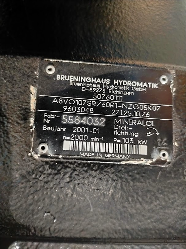 REXROTH A8VO107SR/60R1-NZG05K07 - Hydraulisk pumpe: bilde 2 REXROTH A8VO107SR/60R1-NZG05K07 - Hydraulisk pumpe: bilde 2