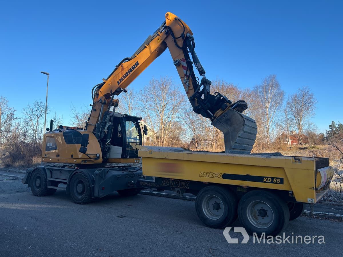 Hjulgrävare Liebherr 918 Compact Litronic med kärra - Beltegraver: bilde 1 Hjulgrävare Liebherr 918 Compact Litronic med kärra - Beltegraver: bilde 1