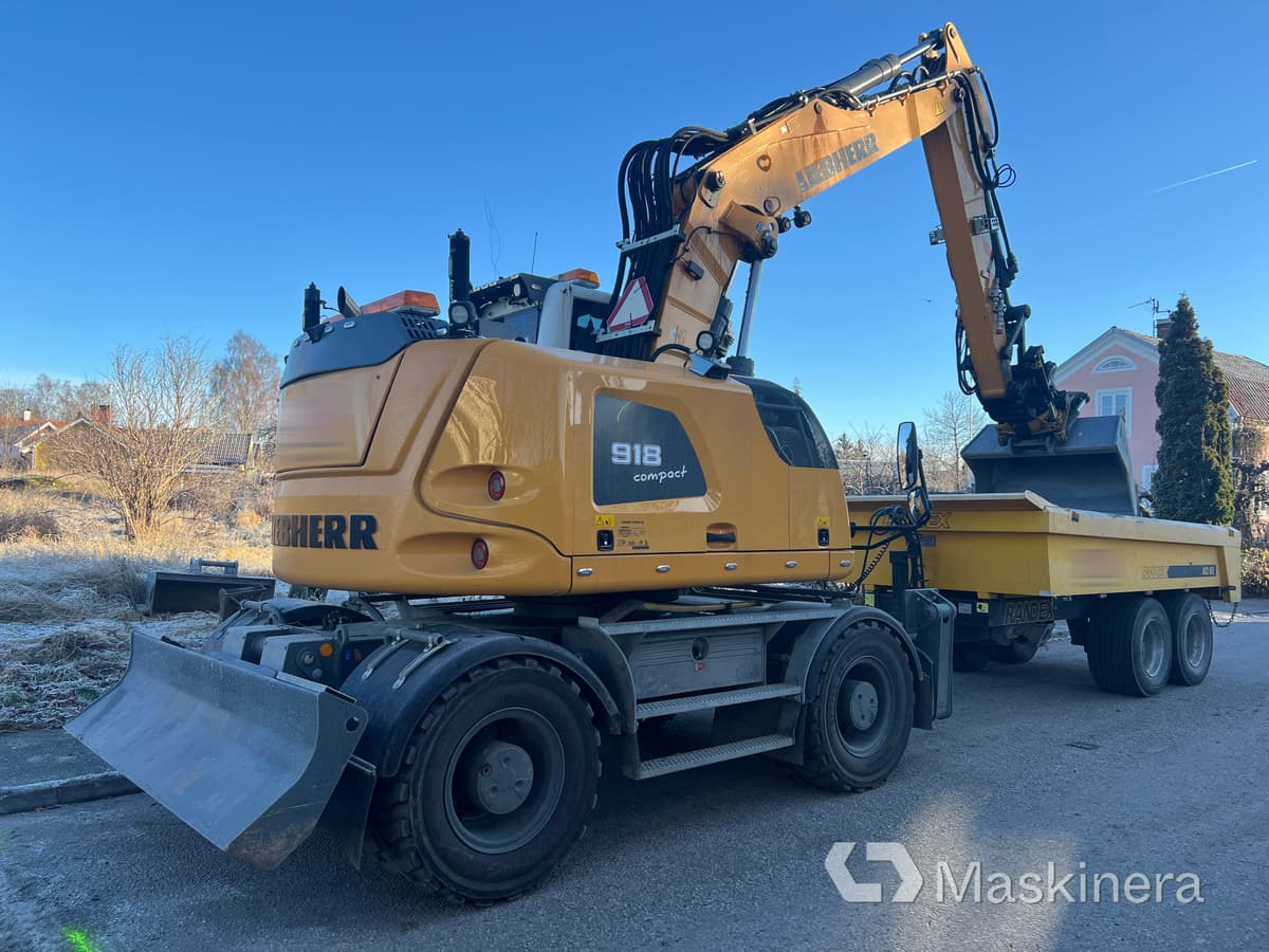 Hjulgrävare Liebherr 918 Compact Litronic med kärra - Beltegraver: bilde 3 Hjulgrävare Liebherr 918 Compact Litronic med kärra - Beltegraver: bilde 3