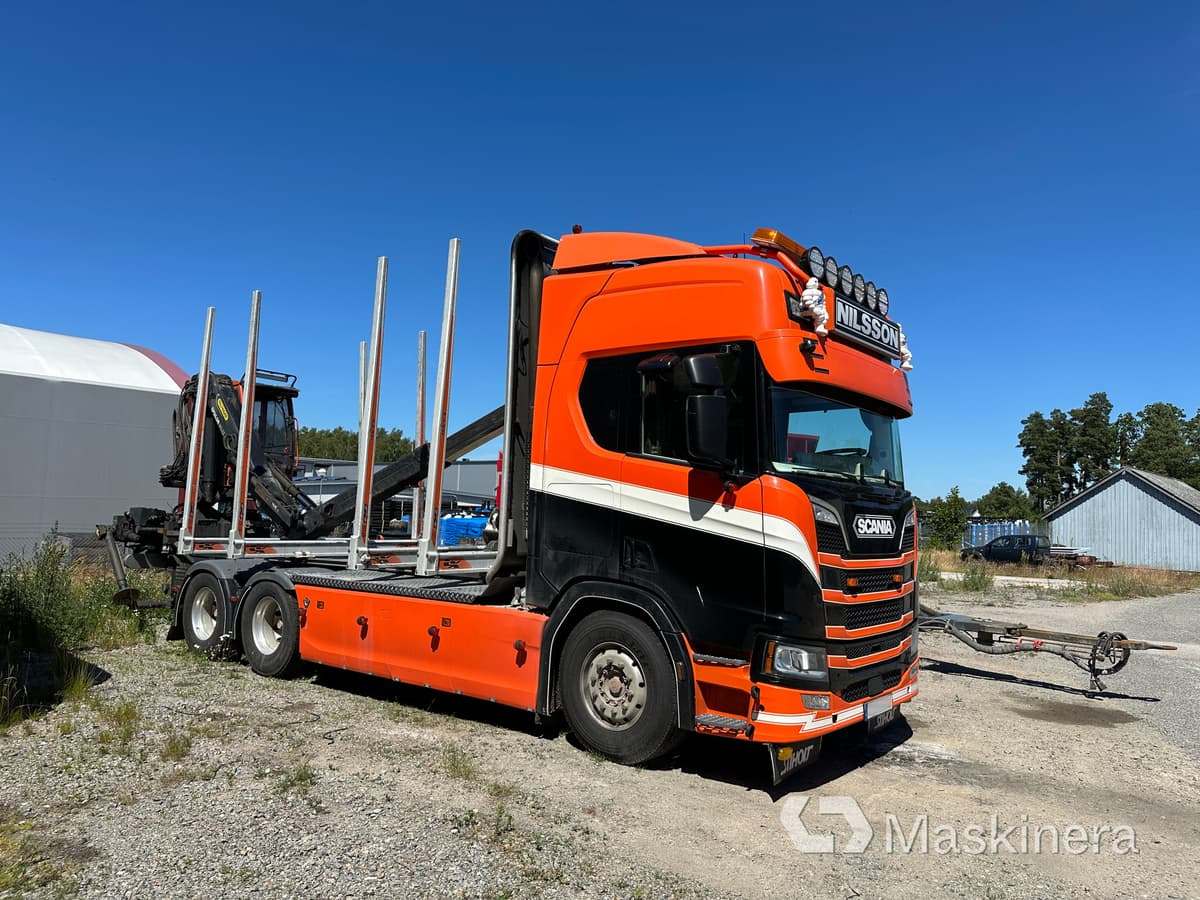 Timmerbil Scania R650B 6X4 NB + Släp - Tømmerbil: bilde 1 Timmerbil Scania R650B 6X4 NB + Släp - Tømmerbil: bilde 1