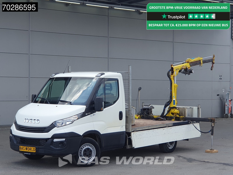 Iveco Daily 35S14 Open Laadbak Kraanwagen Hyva HA15 Euro6 3,5t Trekhaak Crane Kranwagen Pritsche Pickup Open Box Trekhaak - Varebil med plan: bilde 1 Iveco Daily 35S14 Open Laadbak Kraanwagen Hyva HA15 Euro6 3,5t Trekhaak Crane Kranwagen Pritsche Pickup Open Box Trekhaak - Varebil med plan: bilde 1